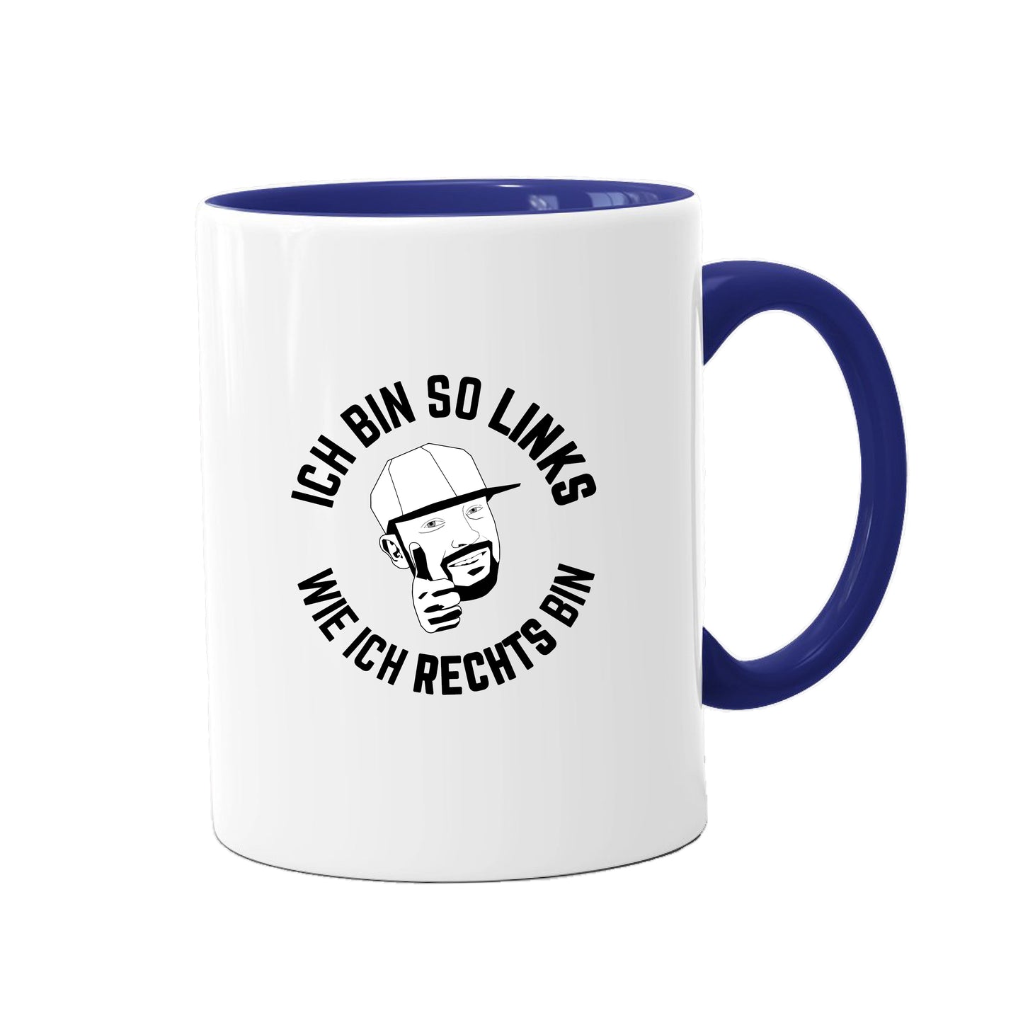 Tasse "Links wie rechts" blau 2
