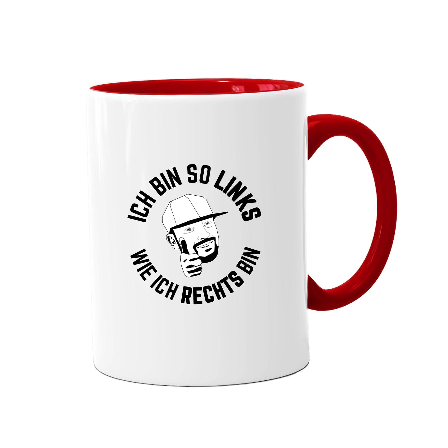 Tasse "Links wie rechts" rot 2